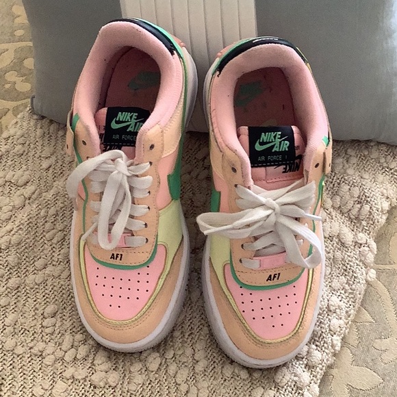 Nike W AF1 Shadow Air Force 1 Arctic Punch Pink Green Sneakers 💚💛💖💛 - Picture 2 of 12